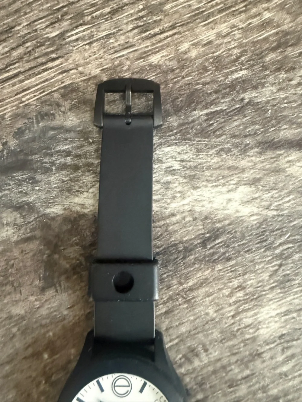 ESQ One Black Strap Watch with White Dial